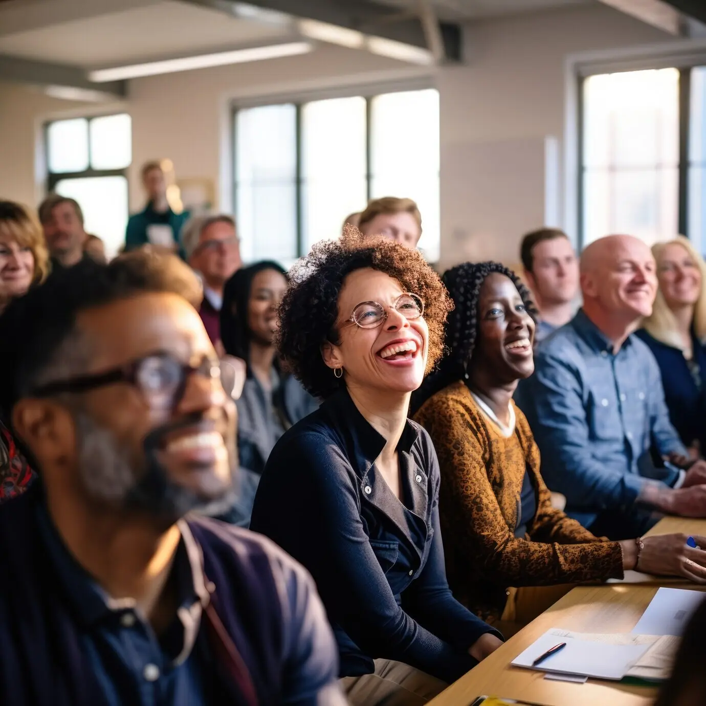 Seitenansicht: Menschen beim gemeinsamen Lernen.